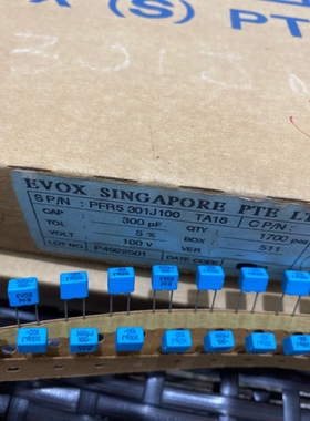 EVOX PFR5 薄膜电容器MKP 100v 300PF/301/300P P5