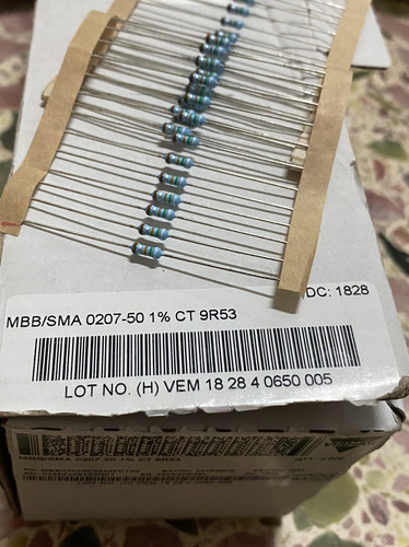 20只=3元 VISHAY9R53 代10R 0207发烧电阻器 0.25W体积0.5W功率1%