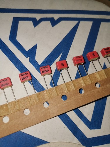 铜脚 红WIMA威马 FKP2 680pF/100V（680P 681）薄膜电容器 100V