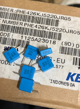 PHE426KJ5220JR05 400V 223/22NF0.022UF P5RIFA/KEMET薄膜电容器