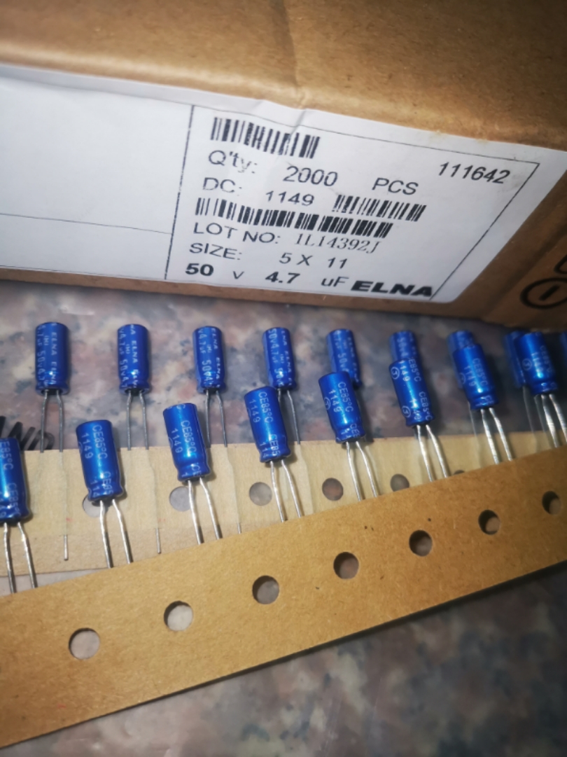 10只=2元 50V4.7UF/50V蓝袍伊娜 ELNA发烧电解电容器RE3/2 5*11