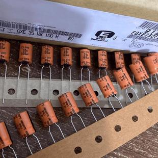 35V100UF 100UF35V 黑金刚GXE耐高温125℃电解电容器 8*12