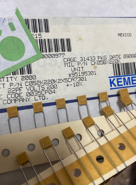 C052K220K2X5CA 200V22PF 基美独石电容器22P多层陶瓷 P5