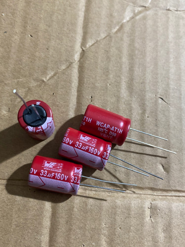 电容 160V33UF 进口 红袍音频电解电容器 33uf/160v 13*20