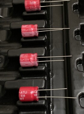 电容 25V330UF  进口 红袍音频电解电容器 330uf/25v 10*12
