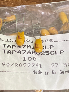 德国产地TAP476M025CCS AVX直插钽电容器TAP476M025CLP 25V47UF