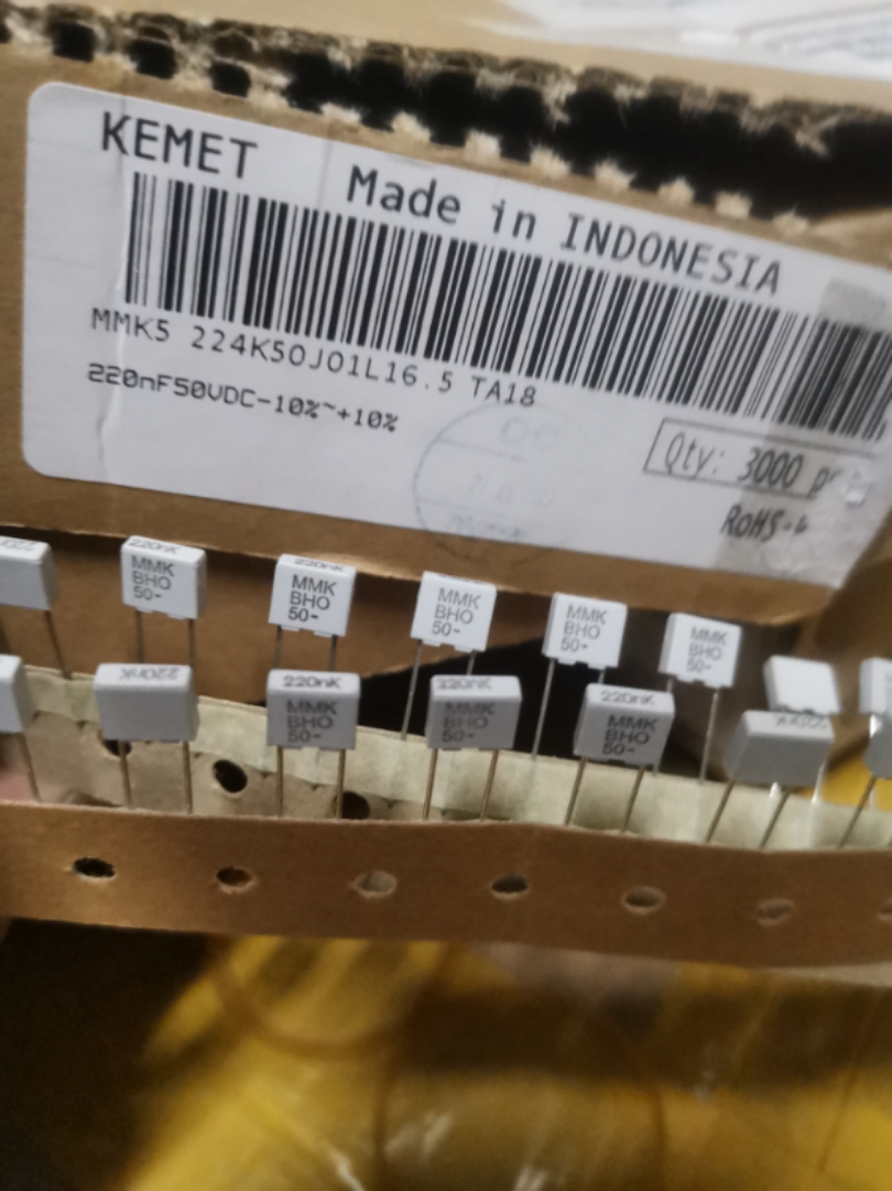 EVOX MMK5 0.22uf/50v,63V 220nf u22 224全新薄膜电容器 5MM