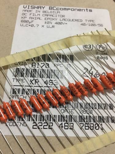 2% 400V 680PF 681 VISHAY ，BC标 轴向锡箔薄膜电容器 KP463