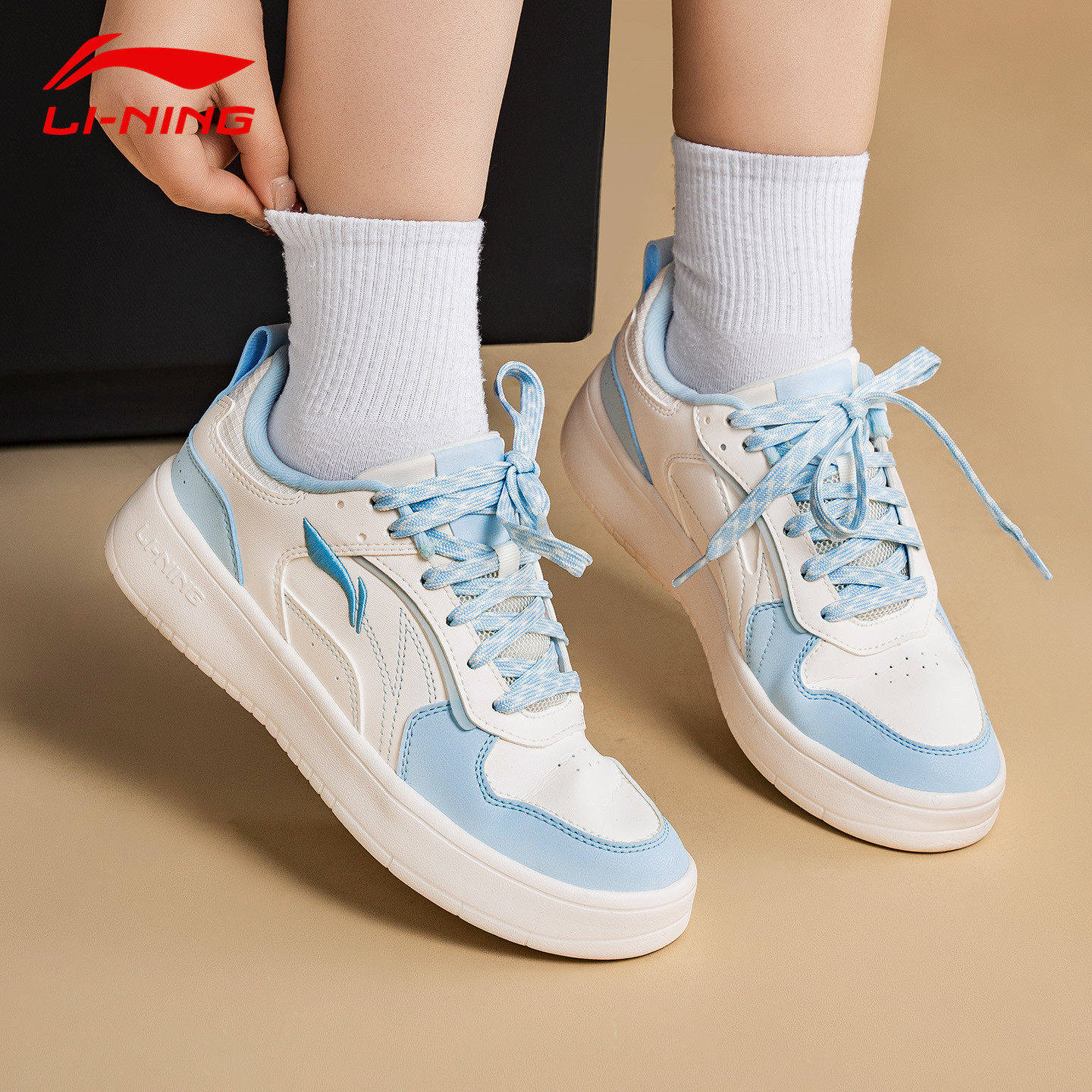 李宁穗岁板鞋女鞋2026秋季新款低帮潮流百搭防滑耐磨小白鞋休闲鞋,运动鞋new,板鞋,淘宝优惠券,粉丝福利购,淘宝优惠卷
