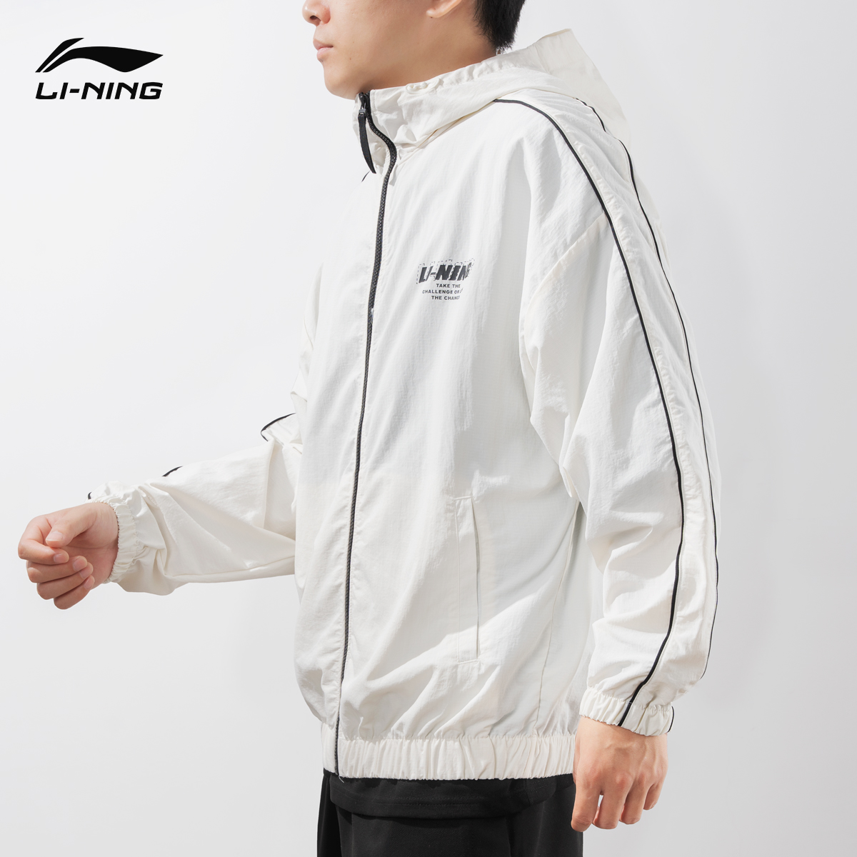 李宁荷叶风衣防风防泼水男女同款