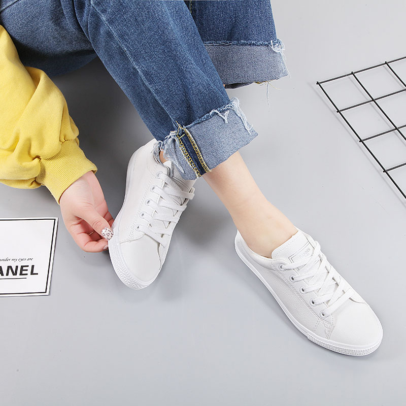 人本新款皮面白色43码帆布鞋