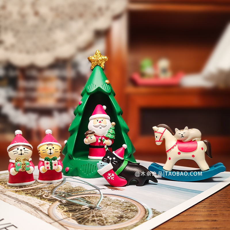 猫咪圣诞屋可爱精致ins风摆件