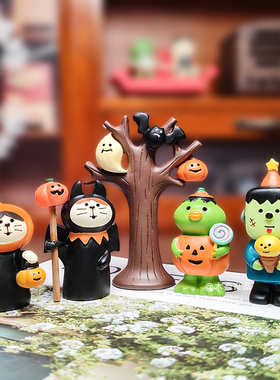 万圣节猫咪桌面创意卡通摆件