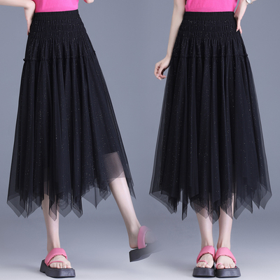 早菲长裙a字百搭不规则半身裙