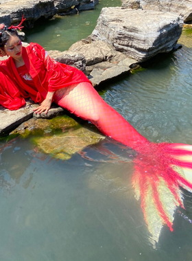 泳衣成人美人鱼尾巴大码男女士潜水海洋馆表演出mahina脚蹼可用