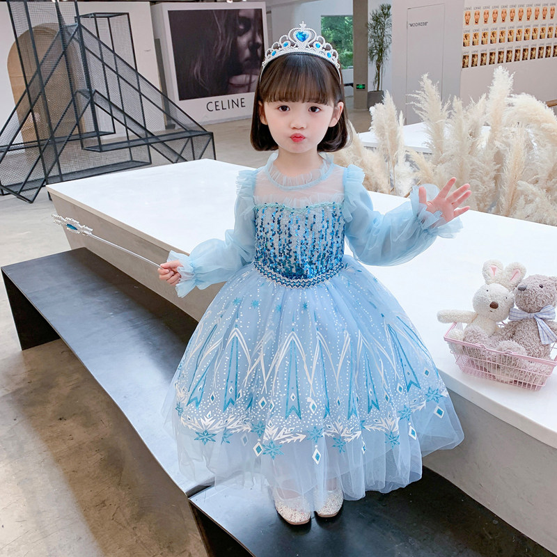 春秋长袖网纱礼服儿童公主裙