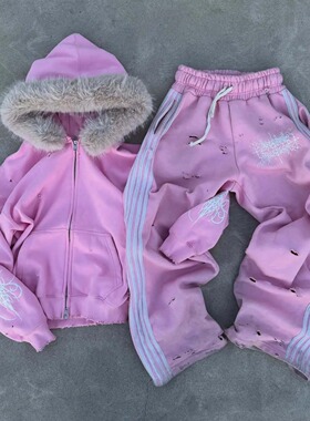 Striped hoodie, spring, long-sleeved sweatpants