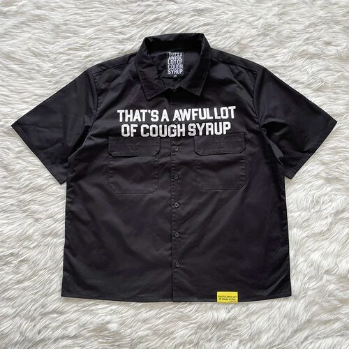 A large number of letter printed casual shirts