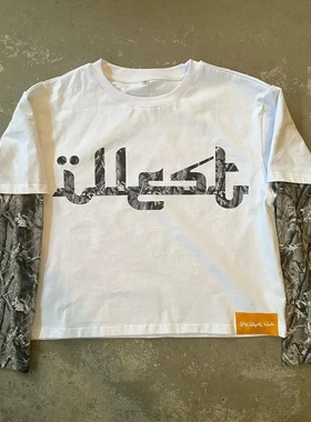 Retro camouflage patch shirt casual long sleeved shirt男女款