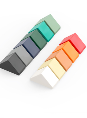 LEGO乐高 3044 1x2 双斜坡砖 黑色白色深蓝红色米色