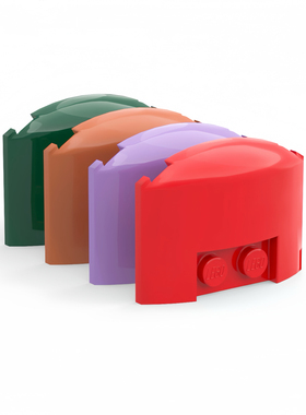 乐高LEGO 93604 3x4x2/3汽车盖板 楔形板 深橙色 深绿 米色 中紫