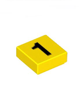 乐高LEGO 黄色 3070bp01 1x1 数字1印刷光面板