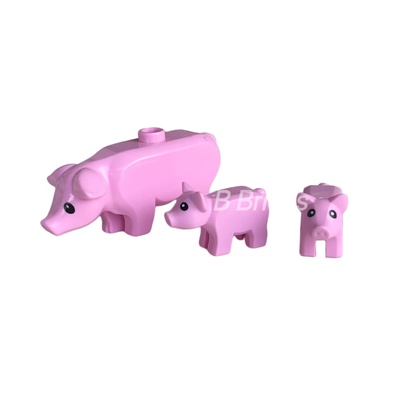 乐高LEGO动物粉色小猪乐高