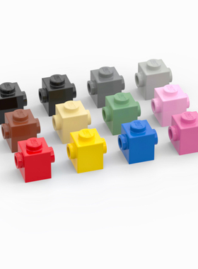 LEGO乐高 47905 1x1 两侧带转接凸点砖 黑白 深灰浅灰米红粉 绿棕