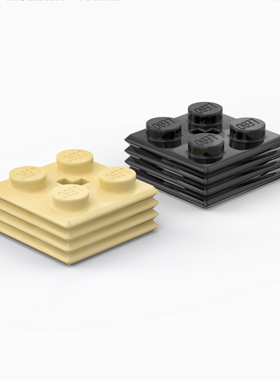 乐高 LEGO 71752 2x2x2/3 四面 带槽条纹砖 黑色 米色