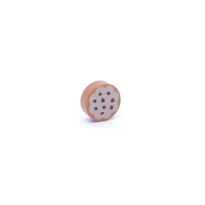 LEGO乐高 中肉色15828 6055384 98138pb014 1x1印刷圆板食物饼干