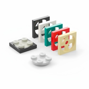 LEGO乐高 3679 3680 368026 2x2 旋转特殊板组 黑白浅灰红蓝绿米