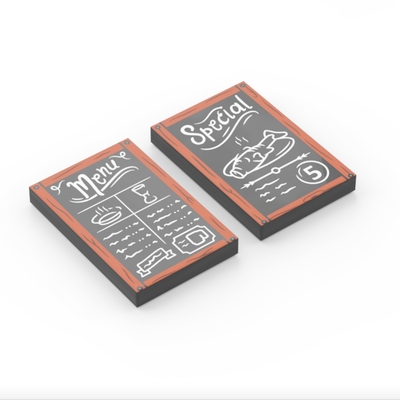 乐高LEGO 黑色26603pb469 26603pb470 2x3菜单 餐牌印刷光面