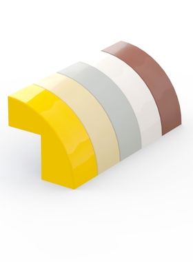 LEGO乐高 5907 1x2x2.66 弧形光面砖 深灰 浅灰 黄色 沙蓝