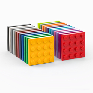 LEGO乐高 3031 4x4 基础板 深灰浅灰黑白黄深红棕深蓝亮绿粉米橙