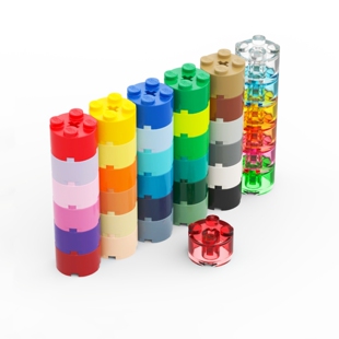 LEGO乐高 6143 3941 39223 2x2圆柱砖 红黑白透明绿蓝棕黄 浅灰