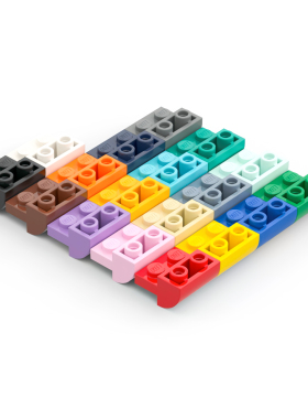 LEGO乐高 1750 2x2 反向弧形砖 黑白 深灰 亮粉 红棕 绿色 中紫色