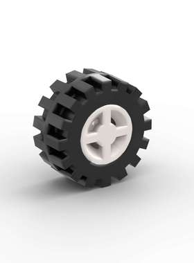 乐高 车轮 黑色87414轮胎4578677 34337 4624轮毂 白6194809