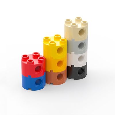 乐高74852x2侧面带栓孔圆柱砖