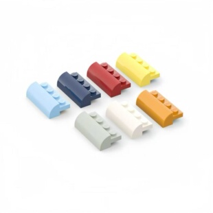 LEGO乐高 5842 2x4 带凸点 弧形砖 浅灰色 珍珠金色6543122