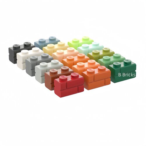 乐高LEGO浅灰色98283格纹墙砖