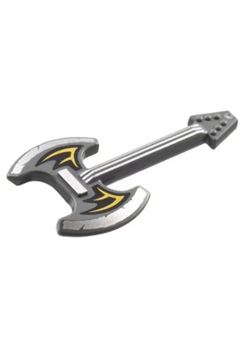 乐高LEGO 深灰色77179pb01 6338638电吉他 战斧状 银弦 摇滚 配件