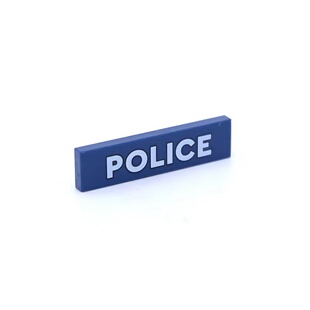 乐高 LEGO 深蓝色2431 6323419 1x4 POLICE 警察 印刷光面板