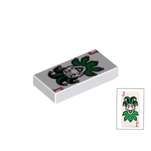 乐高LEGO 白色 3069bpb0027 4296330 1x2 扑克 小丑 J 印刷光面