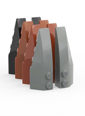 LEGO乐高 41747 41748 2x6 弧形 楔形件 深灰色 红棕色 白色 黑色