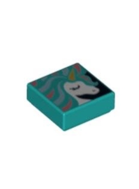 乐高LEGO 深蓝绿色 3070bpr0195 6253790 1x1 独角兽 印刷光面