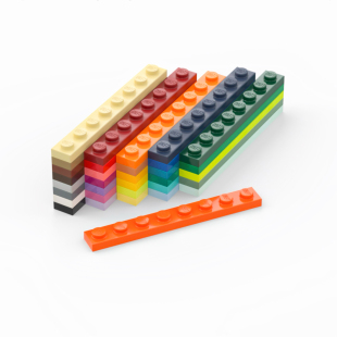 LEGO乐高3460 1x8基础板 黑深灰白浅灰红棕蓝米绿黄中紫