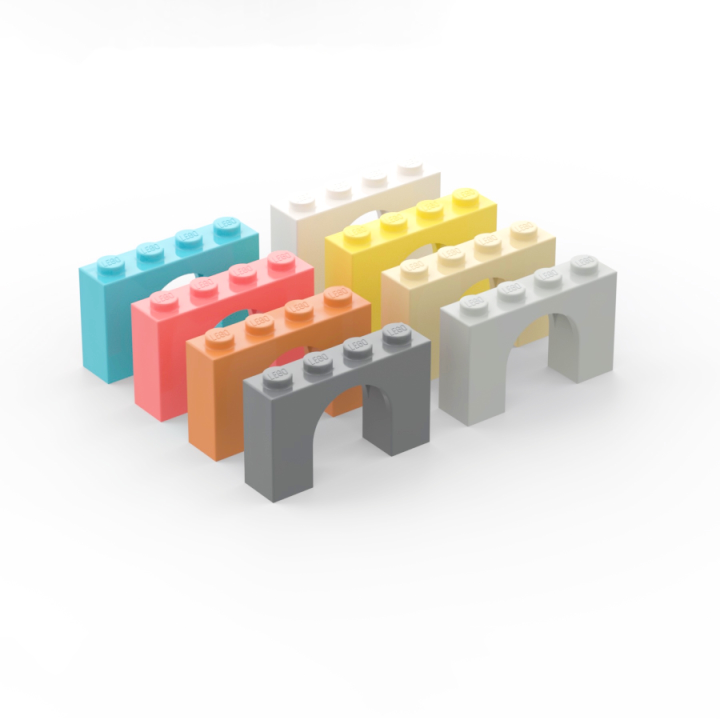 乐高61821x4x2拱形砖深灰浅灰