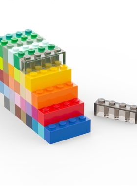 LEGO乐高 3010 3066 1x4基础砖 黑白灰棕米红黄蓝绿橙紫肉色透明