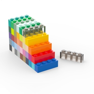 LEGO乐高 3010 3066 1x4基础砖 黑白灰棕米红黄蓝绿橙紫肉色透明