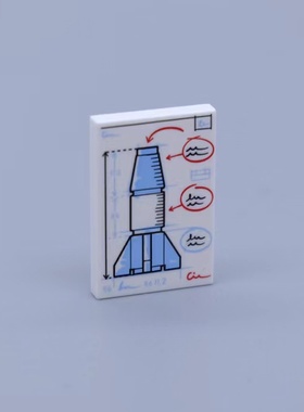 乐高LEGO零配件 白色26603pb0762x3火箭数据太空航空爱好者印刷件